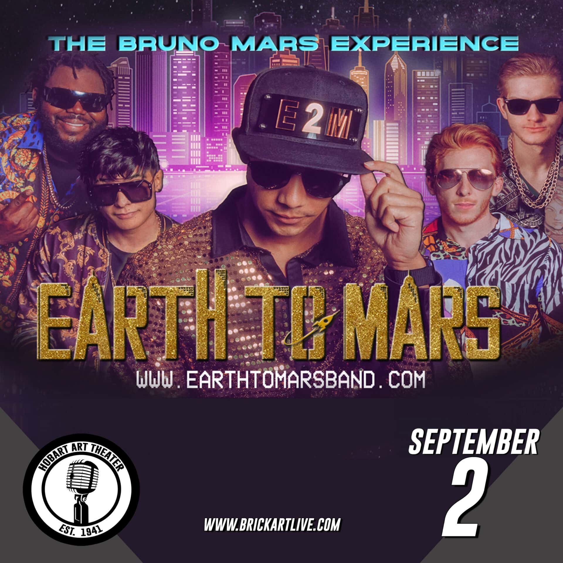 Earth To Mars The Bruno Mars Tribute Experience The Hobart Art Theater